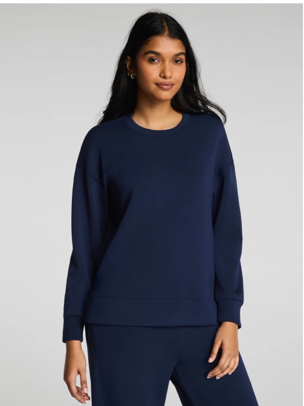 NWT Spanx AirEssentials Crewneck Tunic- Size L, Navy